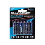 Pack of 12 Alkaline Batteries - Size AAA 